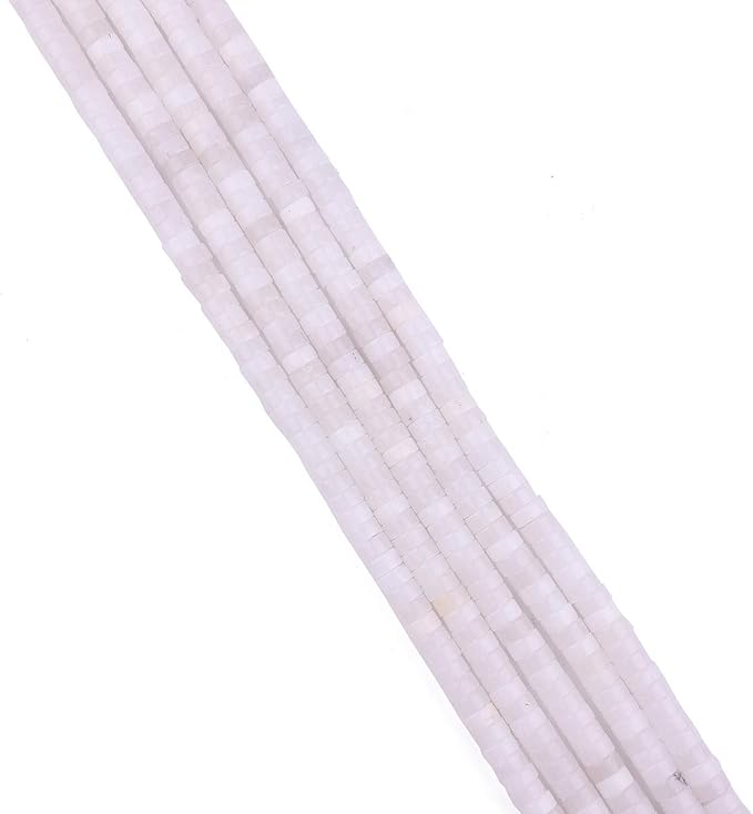 Natural White Agate Spacer Beads Caps Loose Semi Gemstone for Beading Jewelry Making 6mmx3mm 38cm
