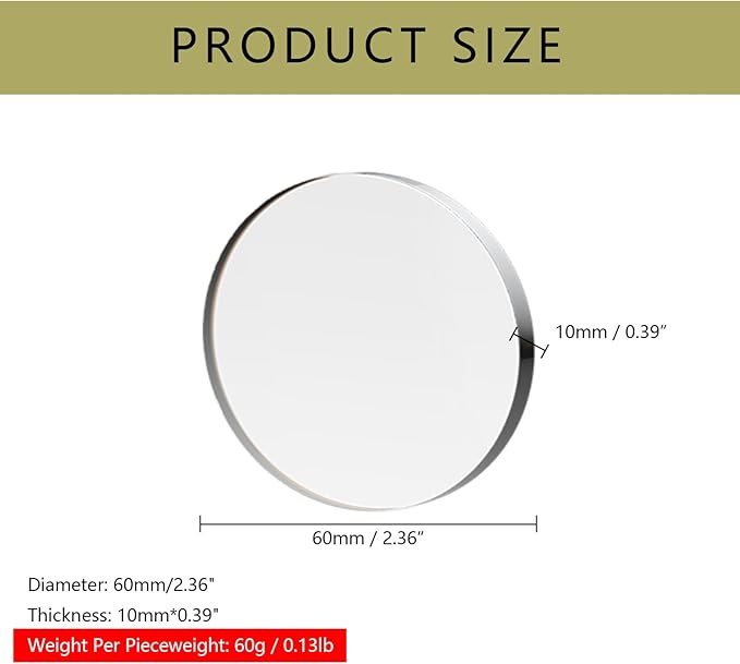 8 Pieces Glass Pattern Weights, Sewing Weights for Pattern Cutting Cloth Fabric Weights for Sewing, Clear Round Paper, Dress, Poster, Craft, Picture, Knitting Weights (0.13lb Each)