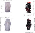 Snake Skull Silicone Mold, Cylinder Candle Mold with Coiling Snake for Halloween Candle Making, Resin, Clay Craft, Aromatherapy Gypsum, Home Decor (Bone Hand and Skull)