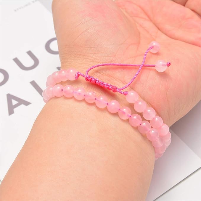 NCB 100pcs Original Natural Stone Beads Gemstone Round Loose Beads 6mm 8mm 10mm (Rose Quartz, 10mm 100Beads)