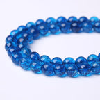 36pcs 10mm Natural Blue Crystal Crackle Quartz Stone Round Loose Beads for Jewelry Making DIY Bracelets Necklaces Energy Healing Stone Beads 15" (10mm, Blue Crackle Quartz)