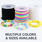 KONMAY 3 Rolls 1.5mm Rubber Elastic Cord, 99 Yards Mixed Stretchy Bracelet Strings for Necklace, Beading, Jewelry Making and Crafting