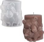 Bear Cylinder Animal Resin Casting Silicone Mold for Home Decor & Candle Making Wave Spiral Mold