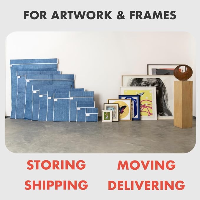 Art Bags (AP08-52" x 63") - Strong • Shock-Absorbent • Reusable • Non-Toxic • Waterproof • Acid-Free Lining - Long-Term Art Storage + Shipping + Protection Solution (Color May Vary)