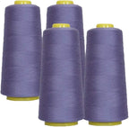 AK TRADING CO. 4-Pack Periwinkle All Purpose Sewing Thread Cones (6000 Yards Each) of High Tensile Polyester Thread Spools for Sewing, Quilting, Serger Machines, Overlock, Merrow & Hand Embroidery