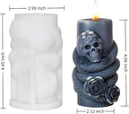 Snake Skull Silicone Mold, Cylinder Candle Mold with Coiling Snake for Halloween Candle Making, Resin, Clay Craft, Aromatherapy Gypsum, Home Decor (Snake and Skull B)