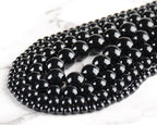 10mm 100pcs Natural Stone Beads Black Onyx Round Genuine Stone Beading Loose Gemstone Hole Size 1mm DIY Charm Smooth Beads for Bracelet Necklace Earrings (Black Onyx 10mm)