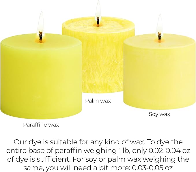 Bright Yellow Candle Dye 2oz for Soy Candle Making – Highly Concentrated Candle Wax Dyes – Candle Shop Premium Color Dye Chips for Soy Wax, Beeswax, Paraffin
