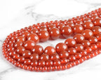4mm 200pcs Natural Stone Round Beads Carnelian Genuine Stone Beading Loose Gemstone DIY Charm Smooth Beads for Bracelets Necklaces Earrings Hole Size 1mm (Carnelian 4mm)