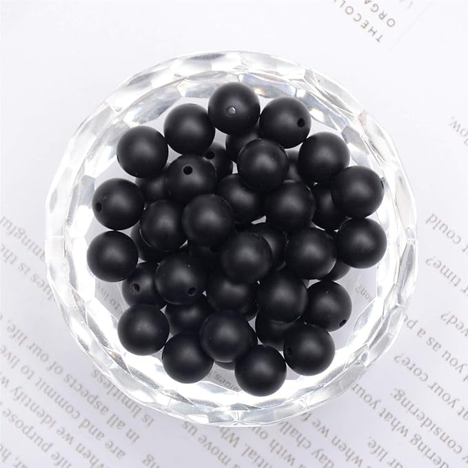 NCB Black Matte Onyx Beads 200pcs 4mm Round Gemstone Beads Spacer Charm Beads Natural Stone Loose Beads for Bracelet Necklace Jewelry Making 4mm 6mm 8mm 10mm (Matte Black Onyx, 4mm 200Beads)