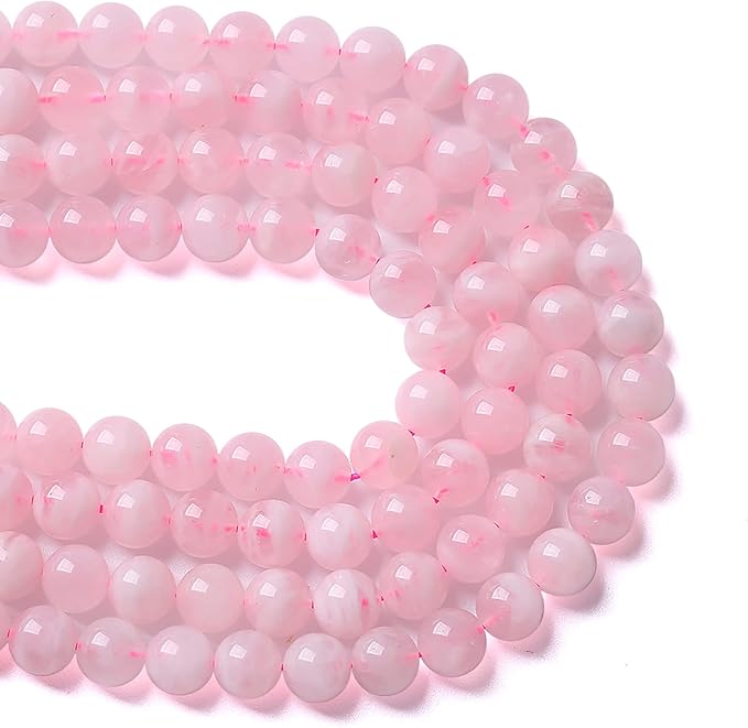 6MM 60PCS Natural Crystal Stone Madagascar Rose Quartz Gemstone Beads for Jewelry Making DIY Bracelet