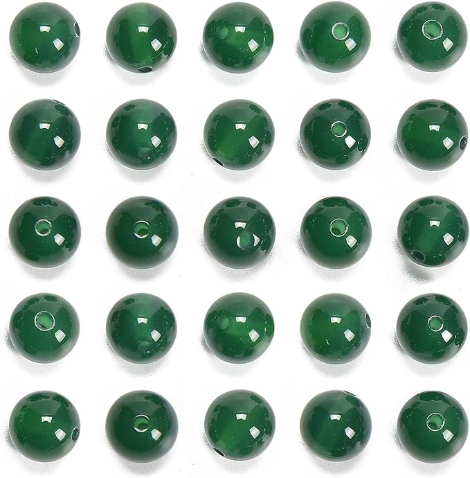 NCB 6mm Original Green Agate Loose Semi Precious Beads Round Smooth Gemstones SpacerBeads for Jewelry Making 200PCS (6mm 200Beads, Green Agate)