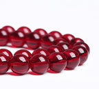 12MM 30PCS Garnet Red Glass Crystal Spacer Loose Beads for Jewelry Making DIY Bracelet 15 Inches 1 Strand