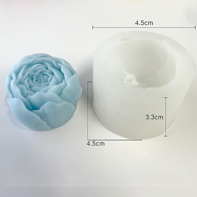 2 Pack Bud Flower Candle Mold - Resin Casting and Soap Making Silicone Molds for Home Decor - 3D Animal Clay Mold