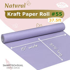 SMART&CASUAL 15" x 450" (37.5') Kraft Paper Roll for Art Craft Supplies Gift Wrapping Moving Packing Kids Painting Drawing Paint Easel Poster Chart Paper (Light Purple, 15" W x 450" L (37.5'))