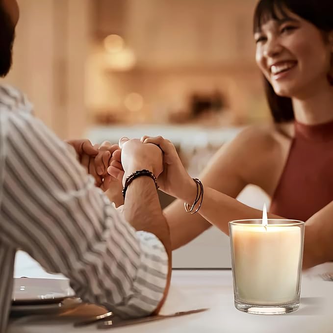 10 OZ Thick Candle Jars for Making Candles 15 Pcs, Empty Jars with Wood Lids for Candle Making, Sample Container, Clear