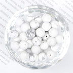 NCB Matte White Howlite Beads 200pcs 6mm Round Gemstone Beads Spacer Charm Beads Natural Stone Loose Beads for Bracelet Necklace Jewelry Making 4mm 6mm 8mm 10mm (Matte White Howlite, 6mm 200Beads)