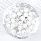 NCB Matte White Howlite Beads 100pcs 6mm Round Gemstone Beads Spacer Charm Beads Natural Stone Loose Beads for Bracelet Necklace Jewelry Making 4mm 6mm 8mm 10mm (Matte White Howlite, 6mm 100Beads)