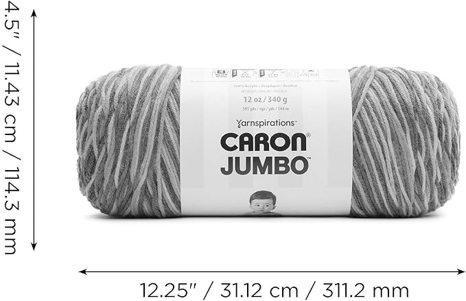 Caron 327689 294009-9009 Jumbo Ombre Yarn - (4) Medium Worsted Gauge 100% Acrylic - 12 oz - Country Basket - Machine Wash & Dry