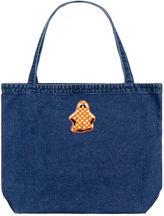 Halloween Ghost Iron on Patches 6Pcs Pumpkin Chenille Embroidery Sew on Stickers Cat Skull Plaid Applique for DIY Crafts T Shirt Clothing Jackets Backpacks Jeans Party Decorations Accessories