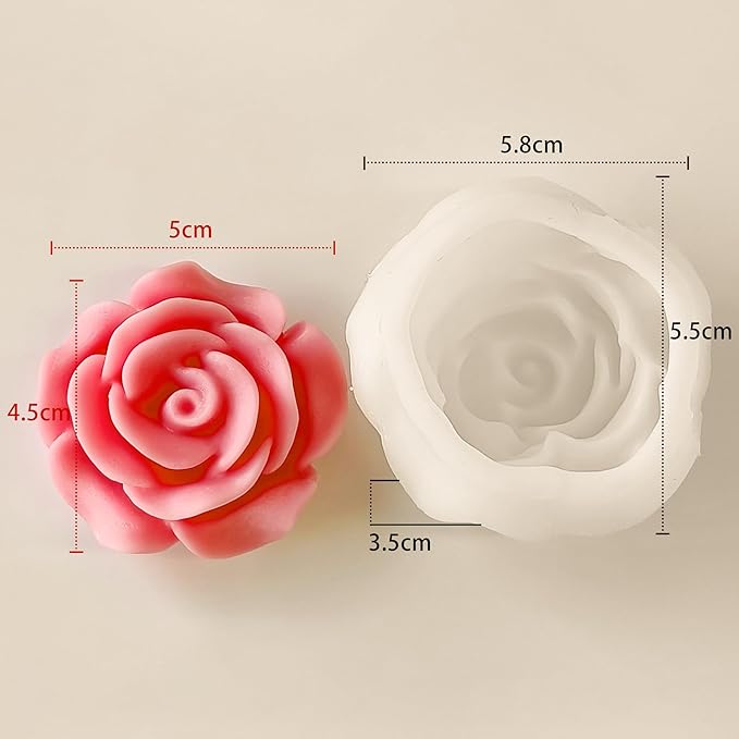 2 Pack Flower Soap & Candle Mold - Silicone 3D Molds for Flower, Peony & Home Decor - Resin Casting & Making Molds