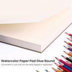 Watercolor Paper Pad, 30 Sheets, 3.5x5.5”, 100% Cotton Paper, Glue Bound, 140LB/300GSM Cold Pressed Water Color Paper for Watercolor Drawing, Mixed Media, Art Journaling (3.5x5.5 Inch)