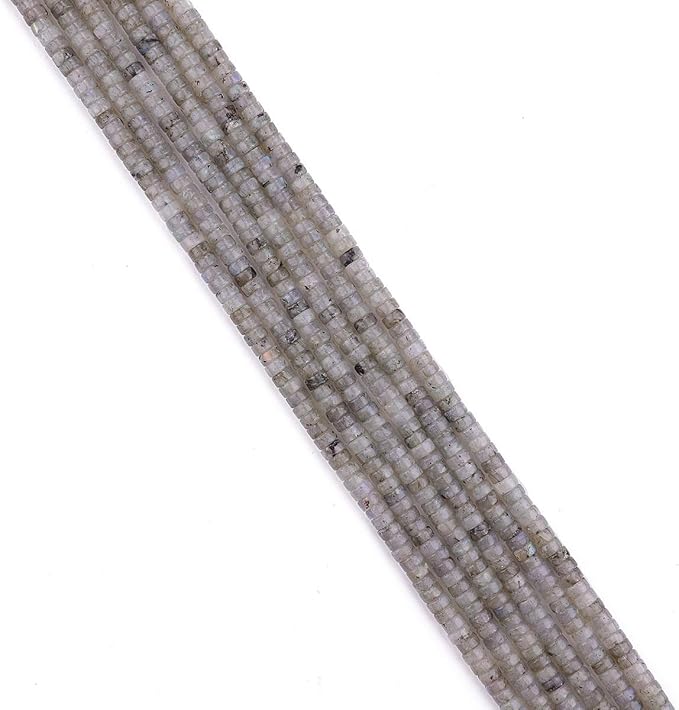 Natural Spectrolite Spacer Beads Caps Loose Semi Gemstone for Beading Jewelry Making 4mmx2mm 38cm