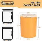 SHOWIN Thick Candle Jars for Making Candles 16 Pcs, 7 OZ Empty Jars with Wood Lids for Candle Making, Sample Container, Christmas