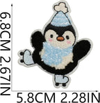 Christmas Penguins Iron on Patches 12Pcs Chenille Embroidery Sew on Stickers Applique for DIY Crafts T Shirt Clothing Jackets Backpacks Jeans Party Decorations Accessories