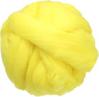uxcell 3.53oz Wool Roving Yarn, Needle Felting Wool Fiber DIY Craft Needle Wet Felting Supplies for Blending Weaving Handcrafts, Biscuit Yellow