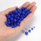 NCB 6mm Original Blue Agate Loose Semi Precious Beads Round Smooth Gemstones SpacerBeads for Jewelry Making 100PCS (6mm 100Beads, Blue Agate)