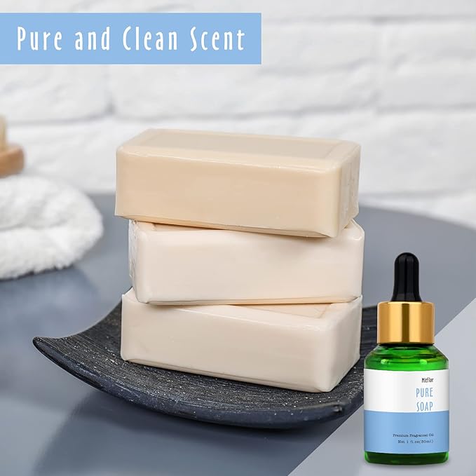 Pure Soap Fragrance Oil, MitFlor Single Diffuser Essential Oil, Large Size Premium Grade Fragrance Oil for Soap & Candle Making, Fresh & Clean Scent for Home Fragrance, 30ml