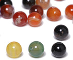 10mm Natural Multicolor Agate Beads for Jewelry Making Round Loose Gemstone Stones 1 Strand 15 Inch (36-38 pcs)