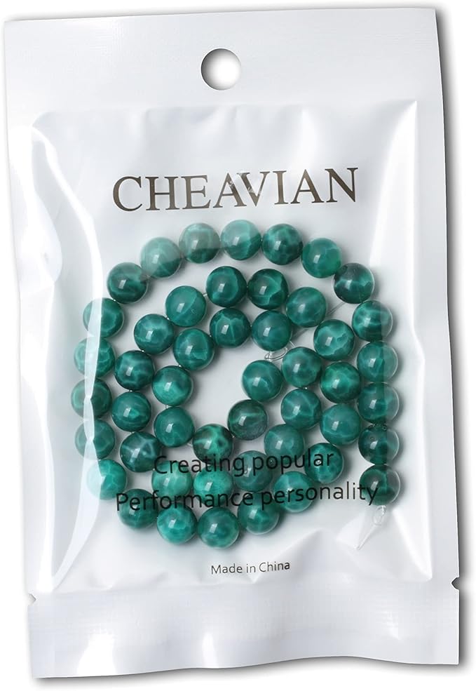 45PCS 8mm Natural Peacock Vein Agate Gemstone Round Loose Beads for Jewelry Making Jewelry Design1 Strand 15"