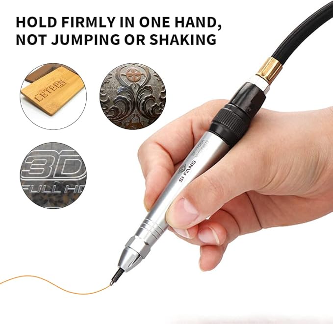 SI FANG Scribe and Engraving Pen Air Micro Die Grinder Kit for for Glass/Ceramics/Metal Sheet,Grinding Cutting Mini Pencil Pneumatic Polishing Engraving Tool