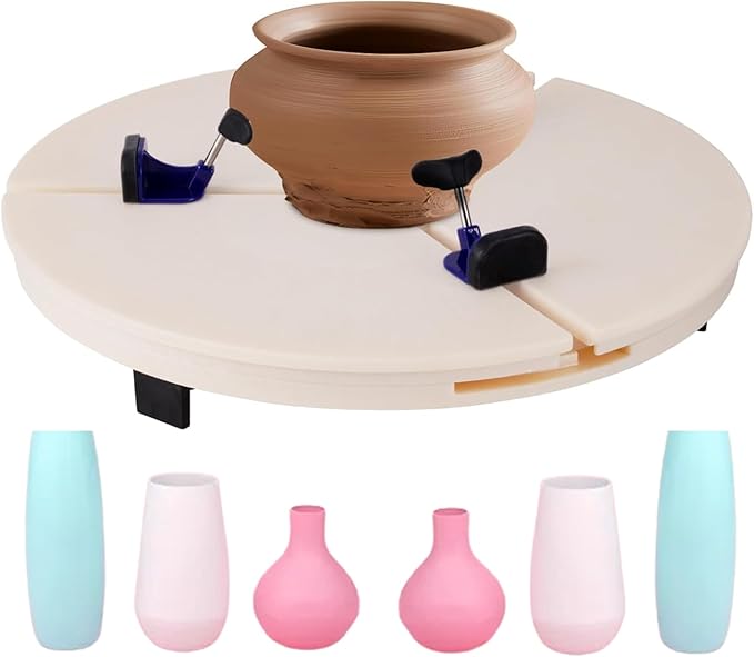 JIAWANSHUN Pottery Machine Turntable Clamp, Adjustable Ceramic Art Repair Tool, Portable Pottery Centering Tool, Ceramic Pottery Trimming Turntable Tools for Ceramic Beginners Professionals