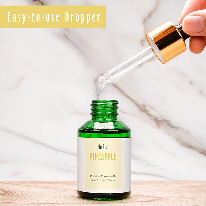 Pineapple Fragrance Oil, MitFlor Single Scented Oil, Large Size Premium Grade Fragrance Oil for Soap & Candle Making, Aromatherapy Oil, Sweet & Fruity Scent for Home Fragrance, 30ml