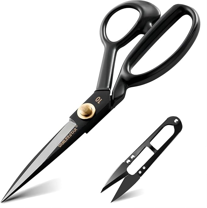 Left-Handed Fabric Scissors - 10.5 Inch(26.8CM) Dressmaker Shears - Professional Grade Dressmaker Shears, Sharpest Sewing Scissors for Denim, Leather, Sewing, Embroidery and Crafts, etc