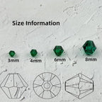 200pcs 6mm Bicone Glass Crystal Beads for Jewelry Making, Faceted Bicone Glass Spacer Beads for Bracelet Earring Necklace DIY Craft(Peacock Green)
