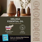 Gya Labs Melissa Essential Oil - 0.34 Fl Oz - for Hair, Skin, Diffuser, Aromatherapy & DIY Candle Making Scent