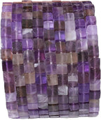 Natural Amethyst Square Stone Beads 4x4mm 85pcs Cube Loose Semi Gemstone Beads for Jewelry Making Design