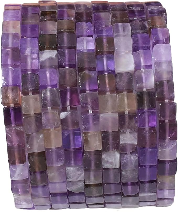 Natural Amethyst Square Stone Beads 4x4mm 85pcs Cube Loose Semi Gemstone Beads for Jewelry Making Design