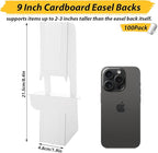 100 Pack 9 Inch Self Stick Cardboard Easel Backs Adhesive Easel Stand Back, Picture Frame and Art Stand for Painting, Photos, Artwork, Crafts