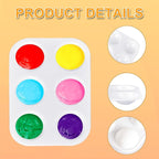 100 Pcs White Plastic Paint Palette 6 Well Watercolor Palette Paint Palettes Craft Paint Trays Finger Painting Tray Rectangular Plastic Paint Tray for DIY Art Painting Watercolor Craft
