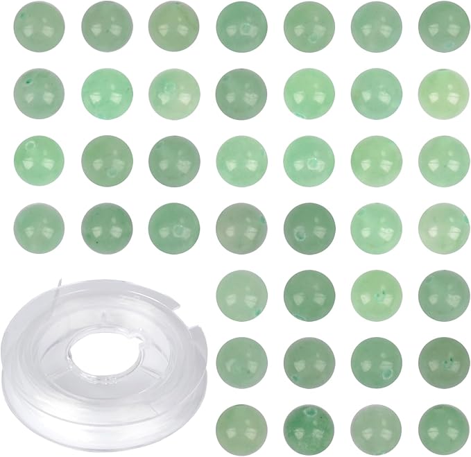 4mm 200pcs Natural Stone Round Beads Green Aventurine Genuine Stone Beading Loose Gemstone DIY Charm Smooth Beads for Bracelets Necklaces Earrings Hole Size 1mm (Green Aventurine 4mm)