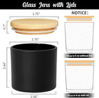 4oz Jars for Making Candles - 12 Pack Small Matte Black Empty Glass With Bamboo Lids, Stickers and Labels, Bulk Containers, Ideal for Business Owners