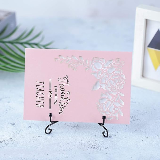 (4 pack)Iron Display Stand, Black Iron Easel Plate Display Photo Holder Stand, Displays Picture Frames, Cookbooks, Decorative Plates, Tablets and Art 5 Inch