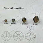 400pcs 4mm Bicone Glass Crystal Beads for Jewelry Making, Faceted Bicone Glass Spacer Beads for Bracelet Earring Necklace DIY Craftt(Gray)