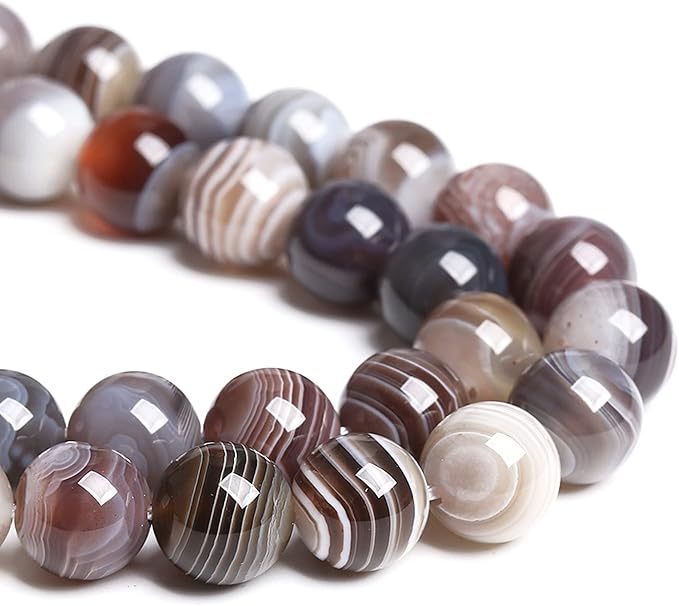 12MM 32PCS Natural Gemstone Stone Botswana Sardonyx Agate Beads for Jewelry Making DIY Bracelet