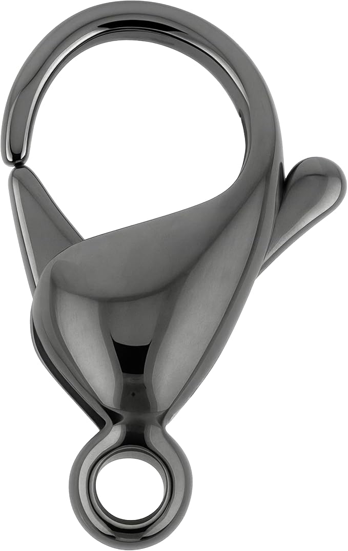 Mandala Crafts 17mm Gunmetal Stainless Steel Lobster Clasps for Jewelry Making - 25 PCs SS Lobster Claw Clasps with Jump Rings Jewelry Findings Kit for Necklaces Bracelets Charms Fasteners